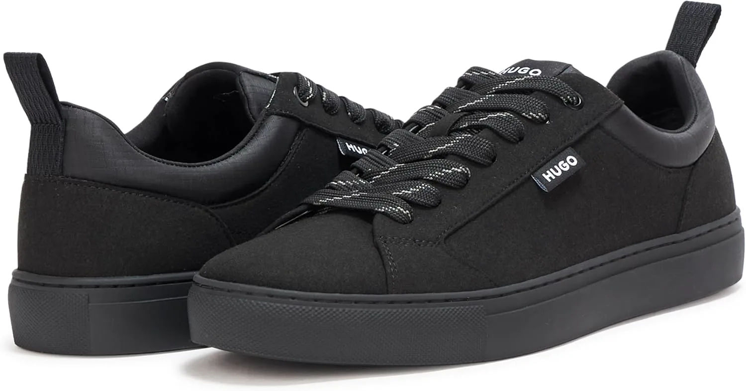 Кроссовки Hugo Mens Morrie с низким профилем, из кожи, дружелюбный стиль, черный — фото 3