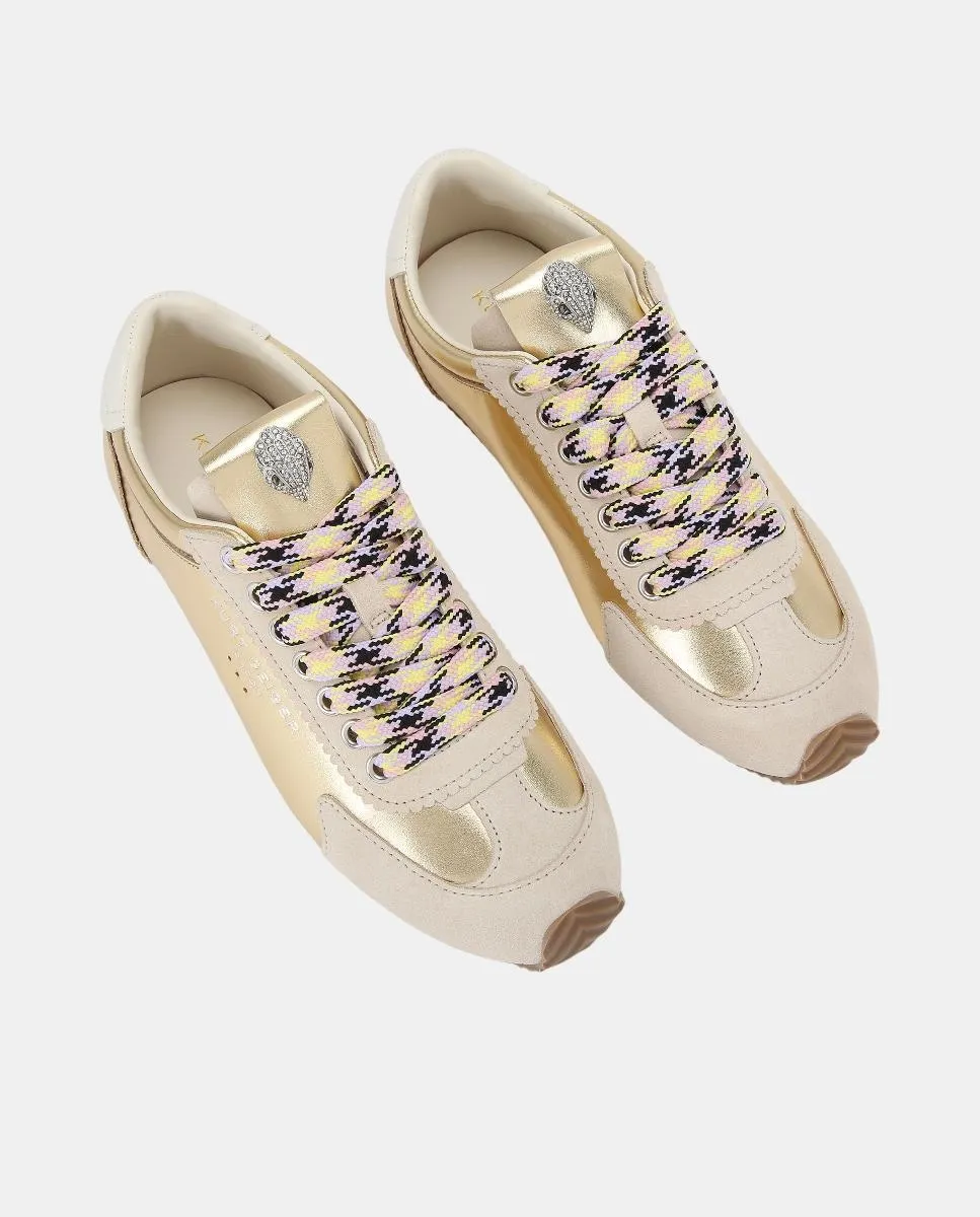 Женские кроссовки Islington из кожи с комбинацией замши Kurt Geiger, золотой — фото 2