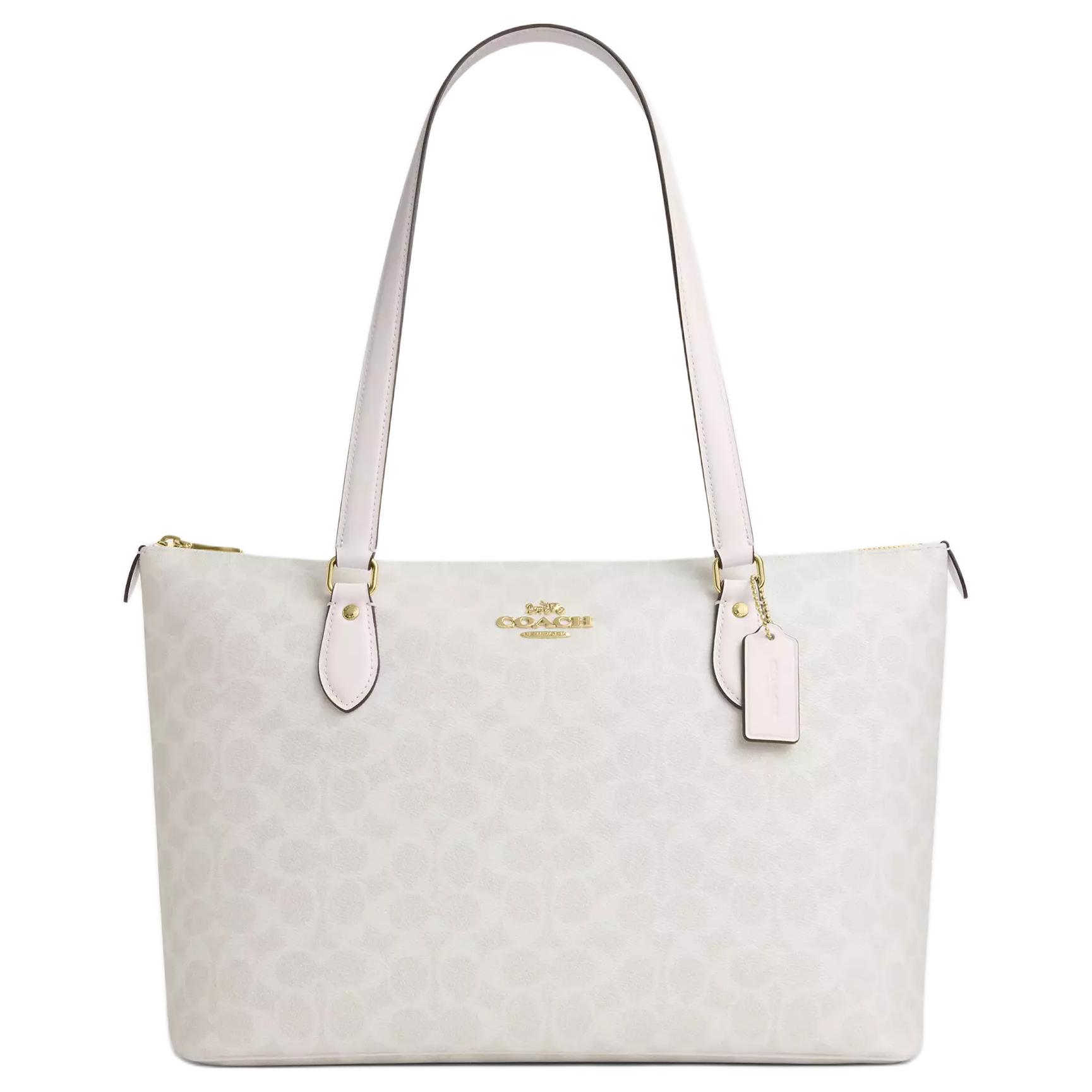 

COACH Искусственная кожаная сумка тоут Шоппер Клатч Плечевая сумка большого размера женская меловая белая