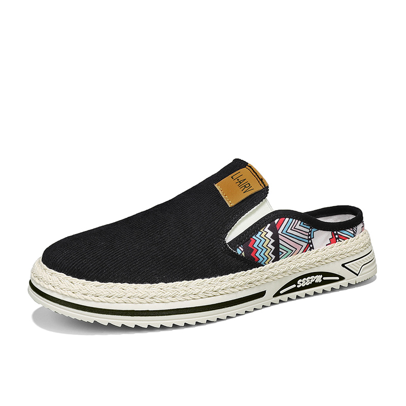 

SHOUBA ПВХ поливинилхлоридные износостойкие закрытые тапочки мужские черные, цвет Black