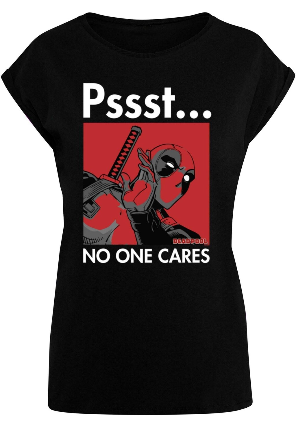 

Футболка с принтом DEADPOOL NO ONE CARES ABSOLUTE CULT, черный
