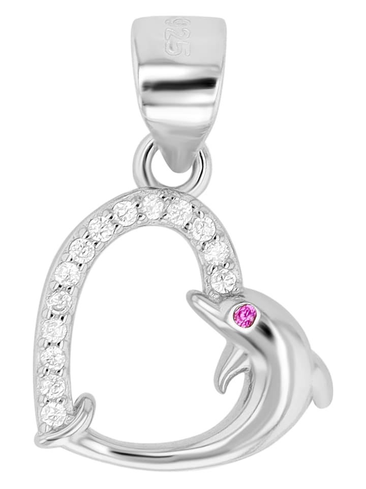 

Adeliás Детский кулон - кулон в виде сердца с дельфином, изготовленный из серебра 925 пробы с кубическим цирконием в серебряной оправе