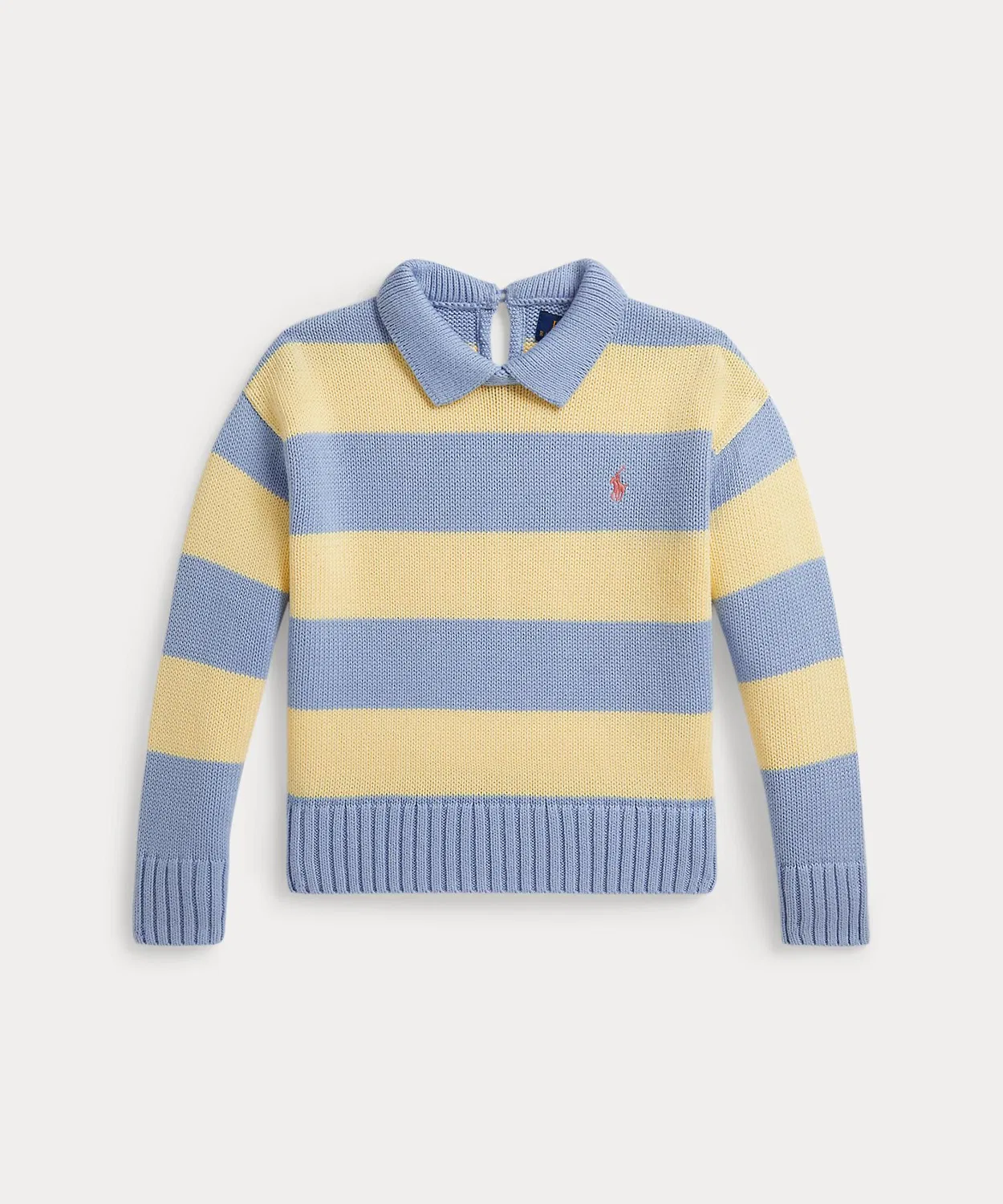 Детский поло-свитер из хлопка с полосками Ralph Lauren