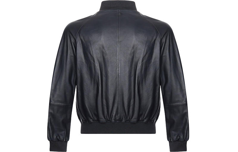 EMPORIO ARMANI Кожаная куртка мужская тёмно-синяя, Dark Blue — фото 4