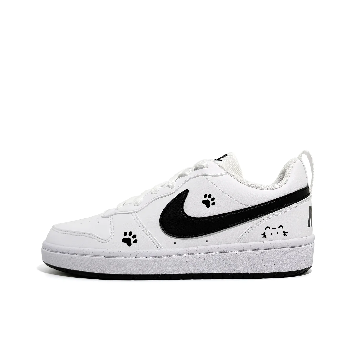 Nike Court Borough Kitten Abrasion Resistant Low top детские скейтборд кроссовки Black White