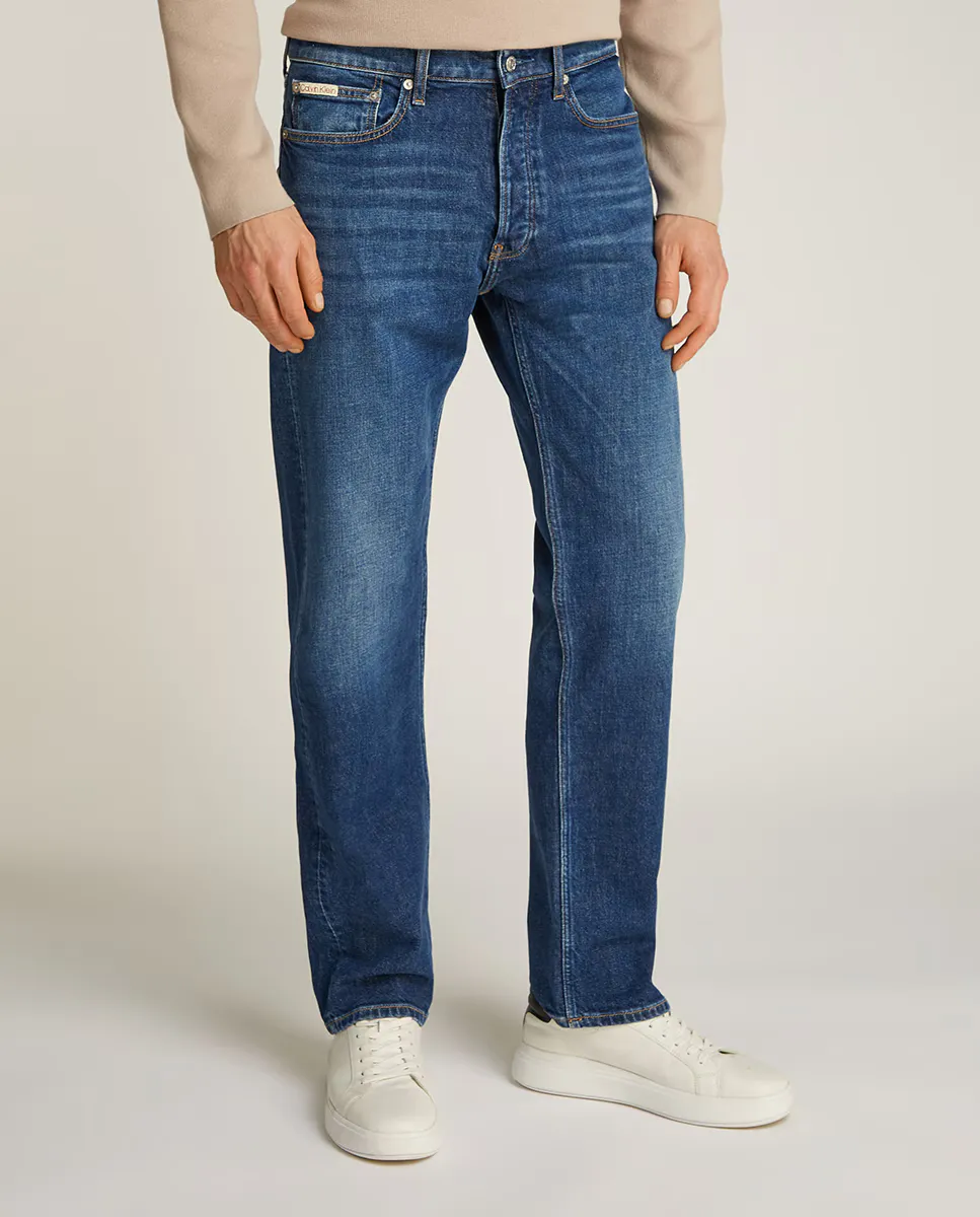 

Мужские джинсы прямого кроя с низкой посадкой Calvin Klein Jeans, синий