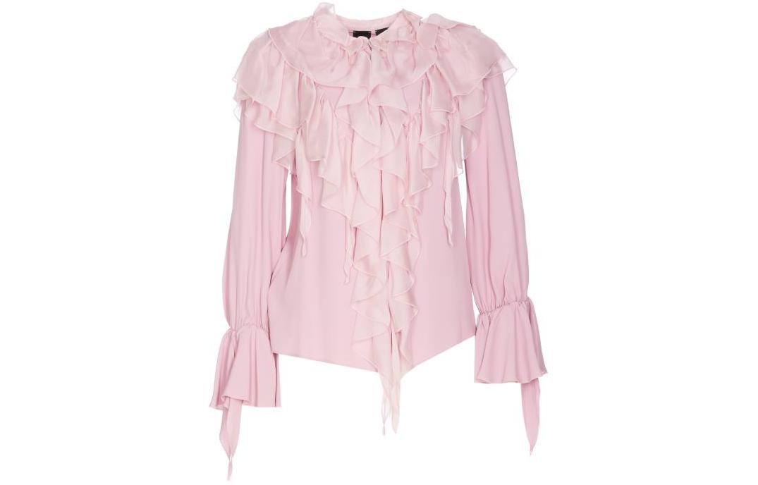 

Блузка с рюшами и детализацией PINKO, розовая