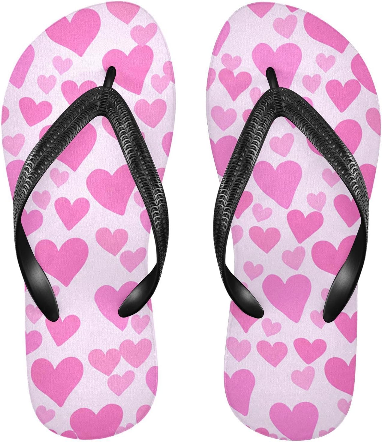 

Пляжные летние повседневные сандалии с розовыми сердечками для женщин и мужчин, шлепанцы для душа 20861762 Kfbe