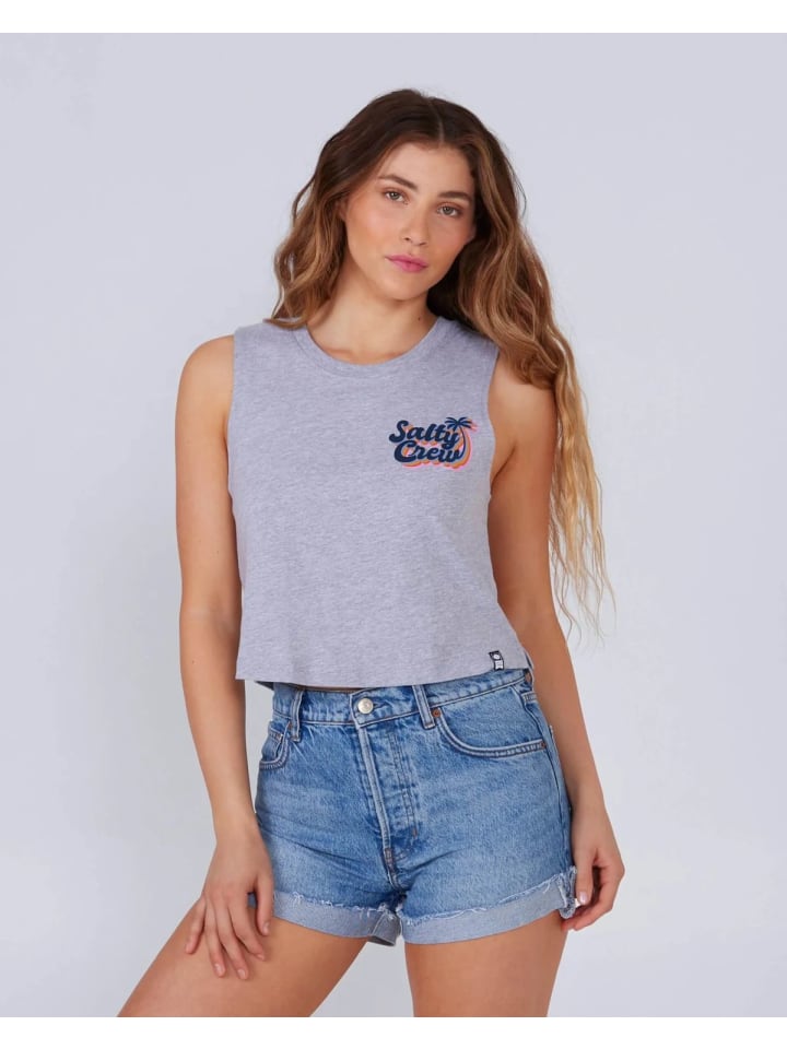 

Топ Salty Crew, цвет salty seventies cropped tank top athletic heather