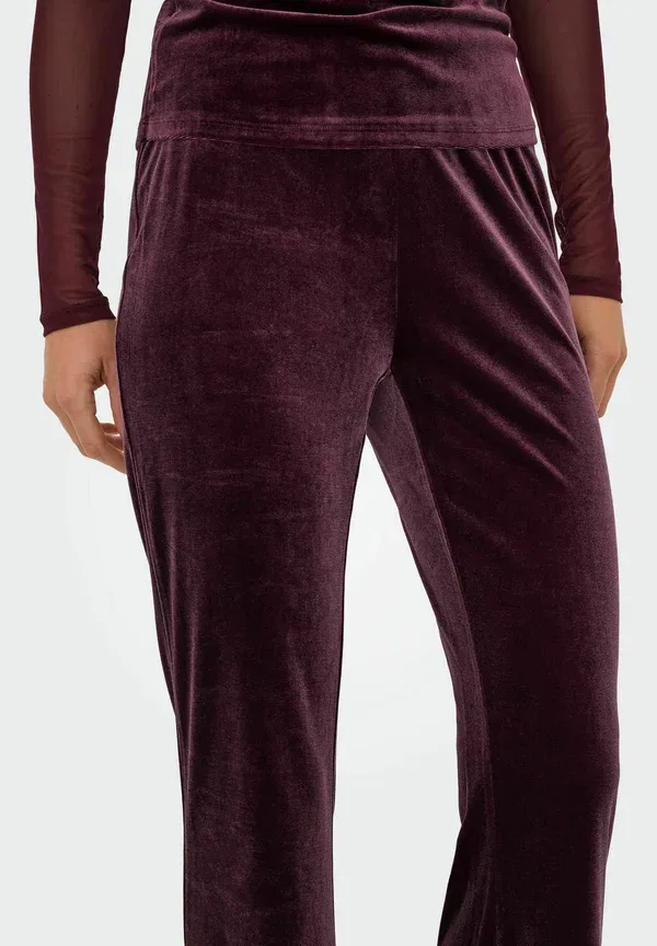 Брюки Onlsmooth flared fit trousers Only, цвет винный — фото 4