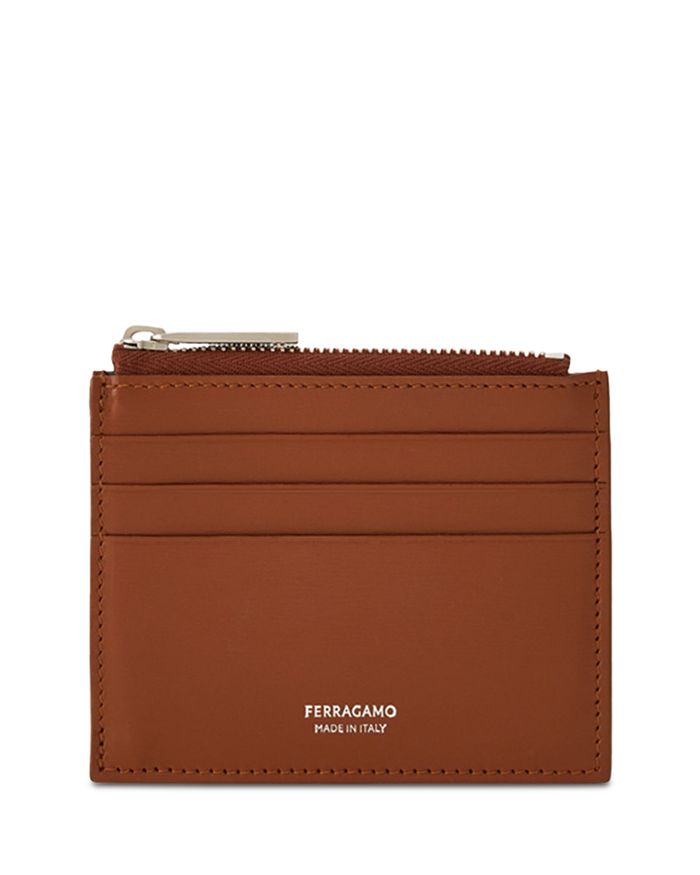 

Кожаный картхолдер Florence на молнии FERRAGAMO, коричневый/бежевый