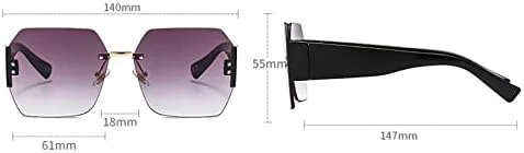 

Женские солнцезащитные очки без оправы, очки-маска, женские солнцезащитные очки с цветочным рисунком, защита от УФ-излучения UV400, винтажные очки MTZJH, C1black-gray