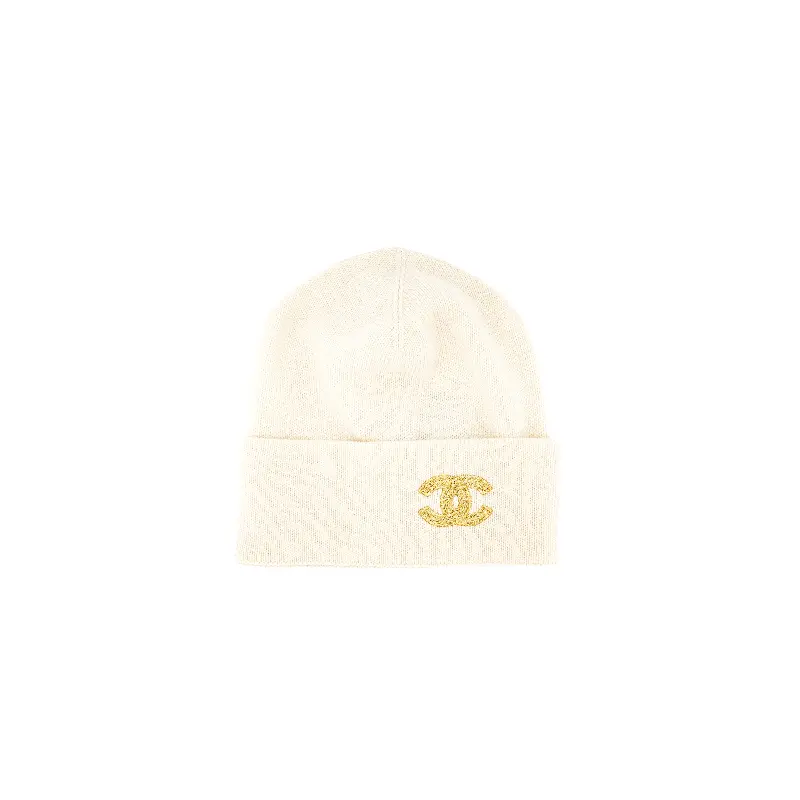 

CHANEL Кашемировая женская шапка, White