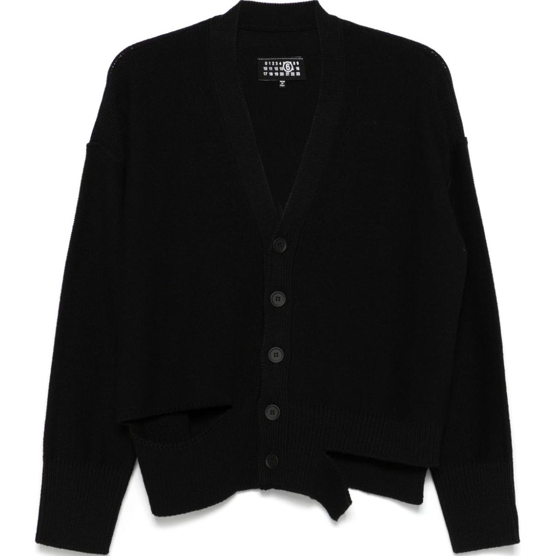 

Кардиган с вырезами и детальной отделкой Mm6 Maison Margiela, черный