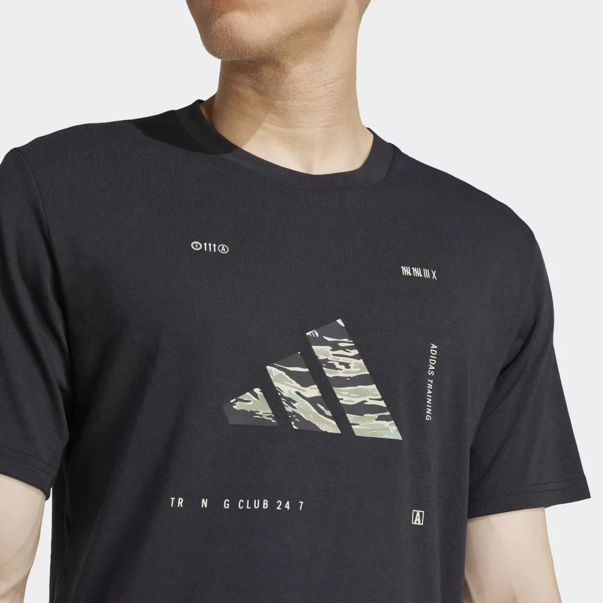 Мужская футболка Climacool Training Camo с логотипом Adidas, чёрный — фото 3