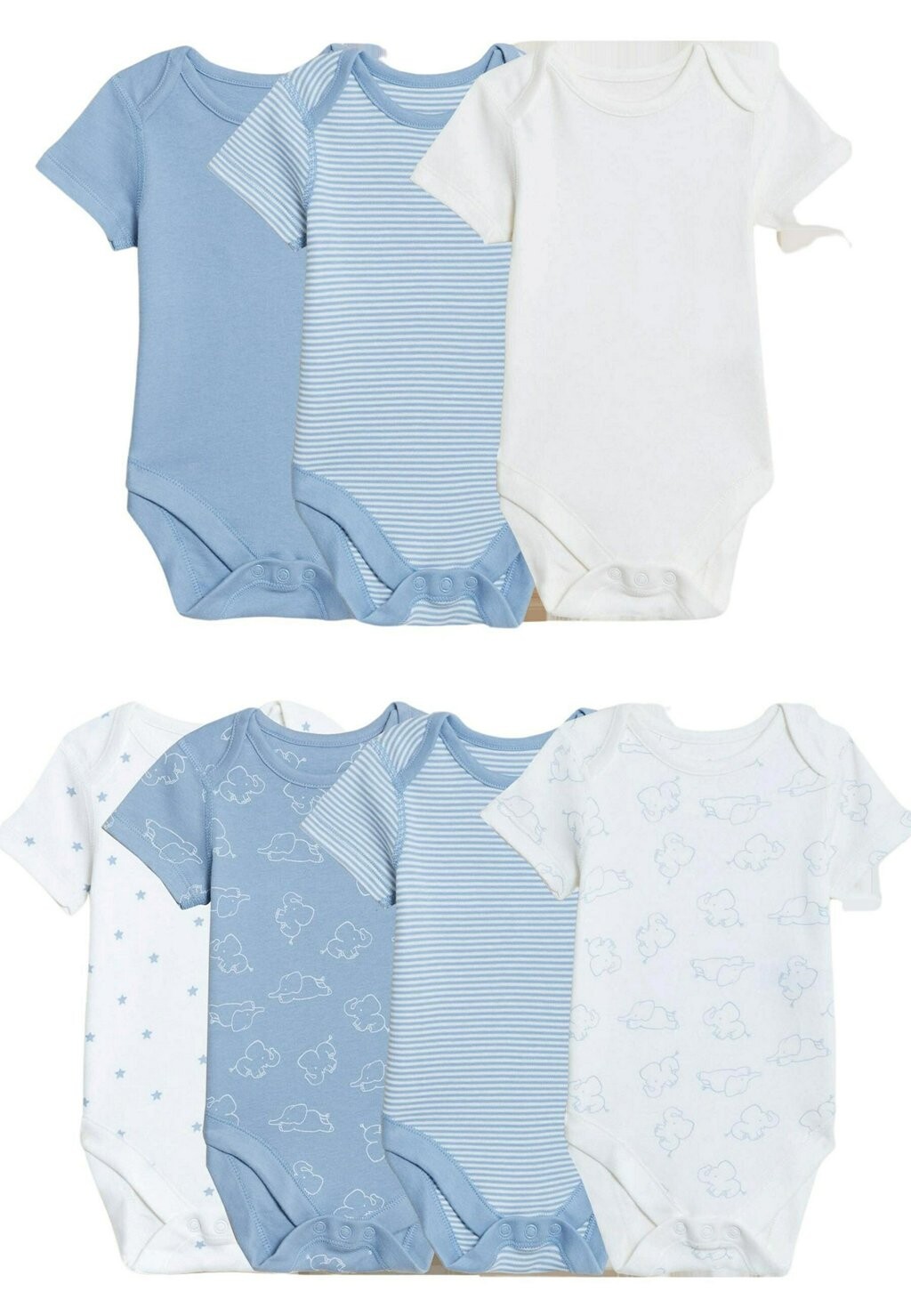 

Боди 7 PACK PRINTED ONE PIECE SUIT Marks & Spencer, цвет blue mix