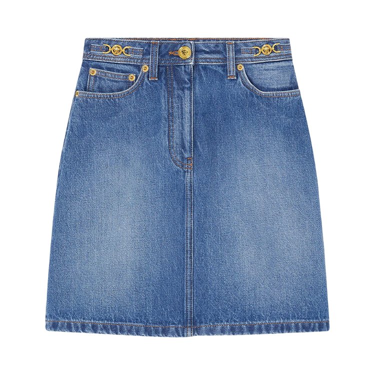 

Юбка Versace Denim Softened Skirt, цвет Medium Blue