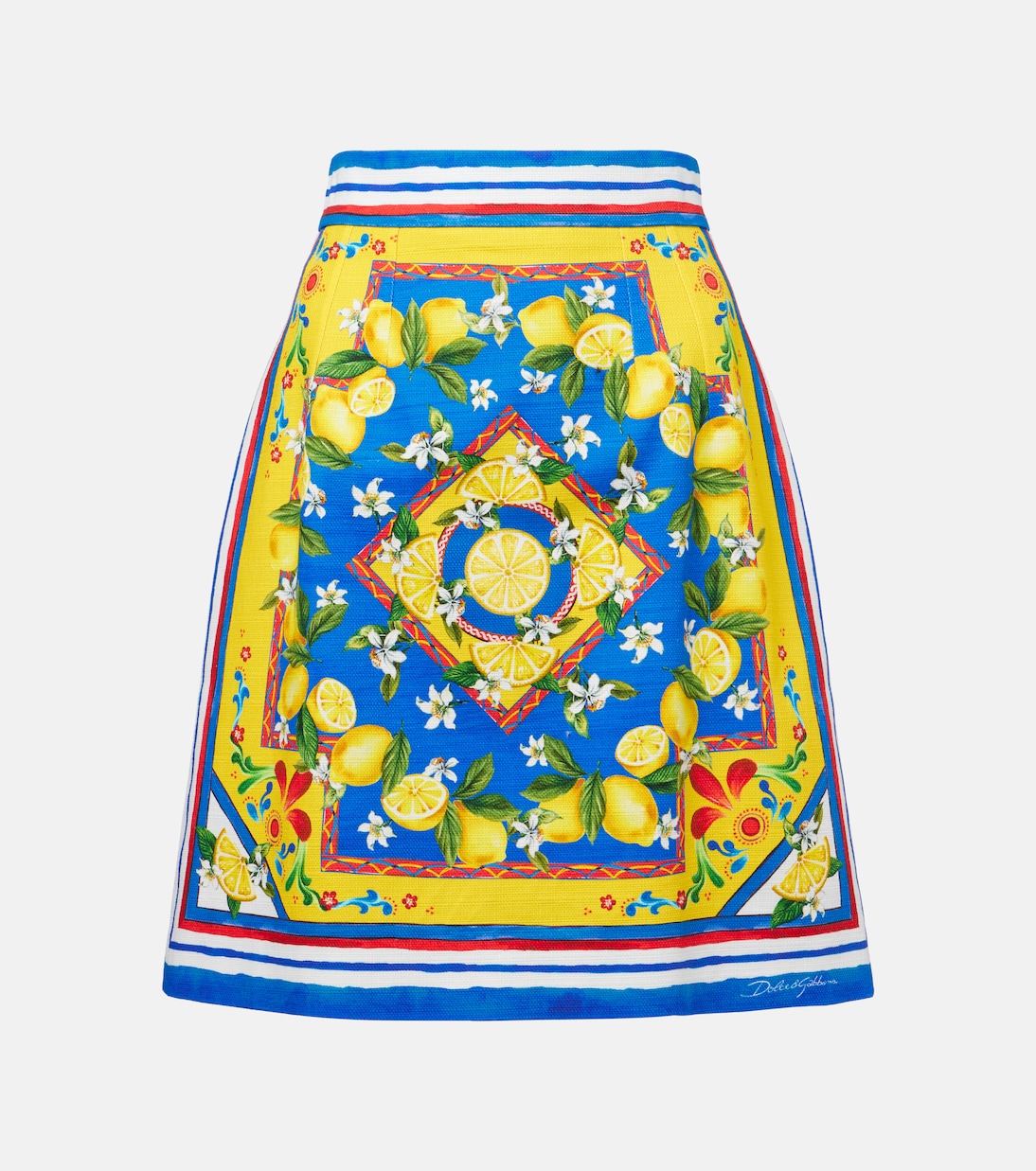 

Мини-юбка из хлопковой смеси с принтом Dolce&Gabbana