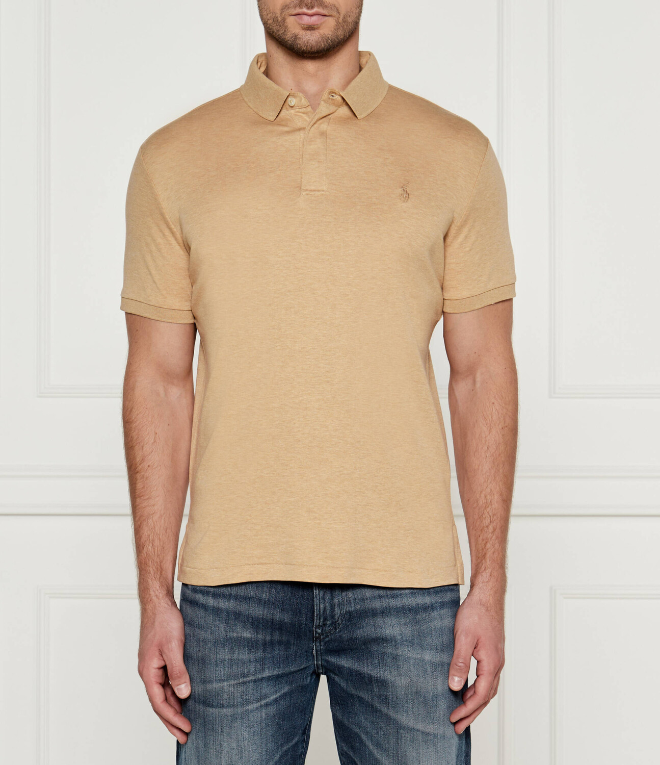 

Поло POLO RALPH LAUREN Custom slim fit, бежевый