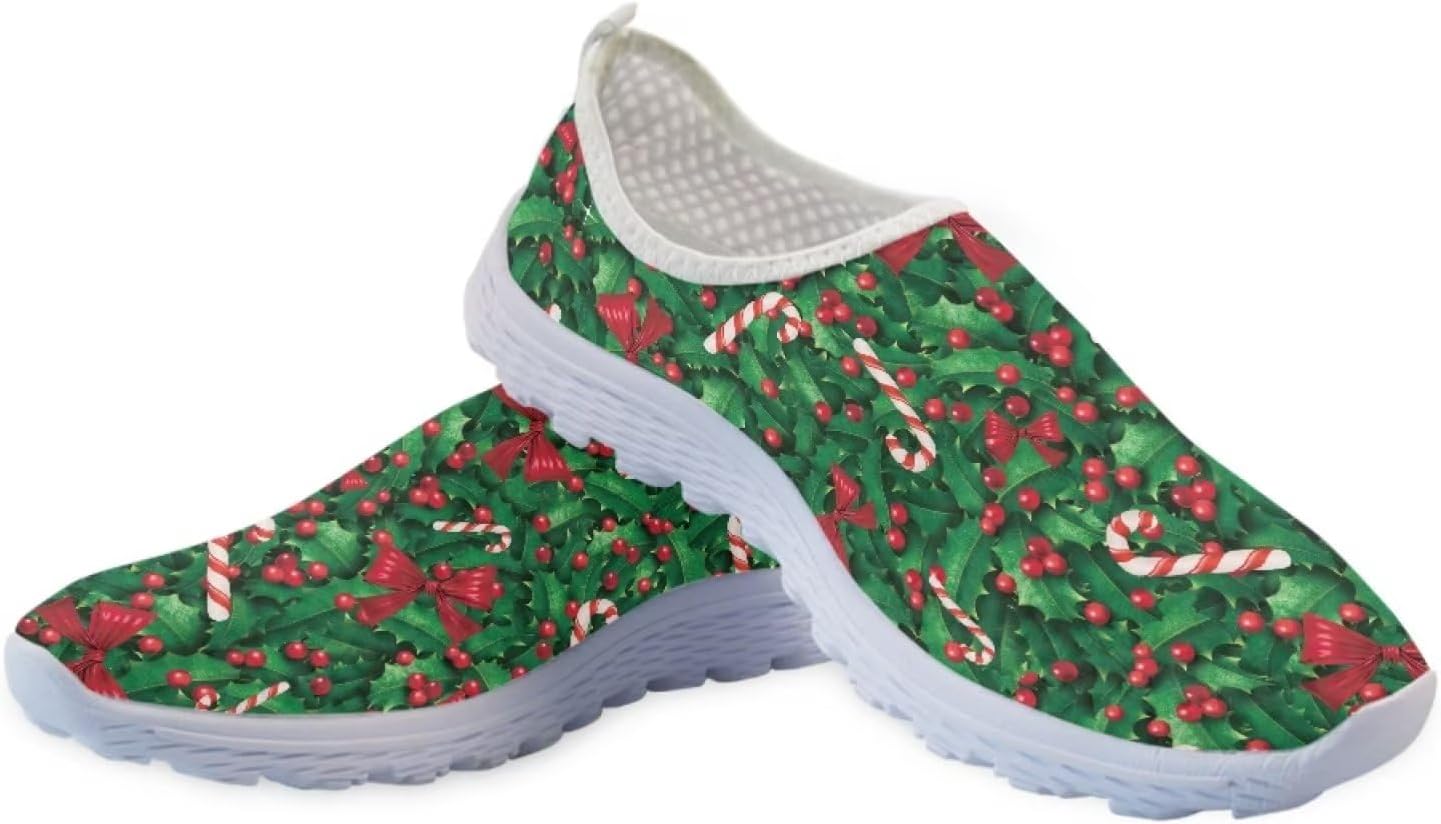 

Кроссовки Belidome для женщин и мужчин, водонепроницаемые слипоны для ходьбы, бега и походов, спортивные, дышащие, легкие, Ugly Christmas Theme