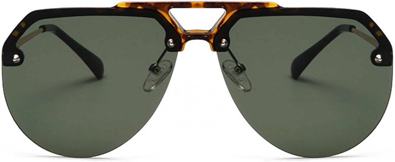 

Модные солнцезащитные очки-пилот для женщин, роскошные большие овальные солнцезащитные очки для мужчин, винтажные круглые солнцезащитные очки без оправы с защитой от УФ-излучения UV400 mincl, Green