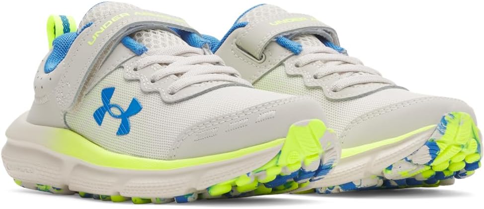 Детские кроссовки Under Armour Assert 10 с альтернативной застежкой, белый/синий/желтый — фото 2