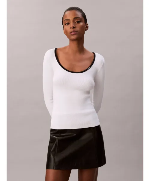 

Свитер Slim fit Calvin Klein Jeans, белый