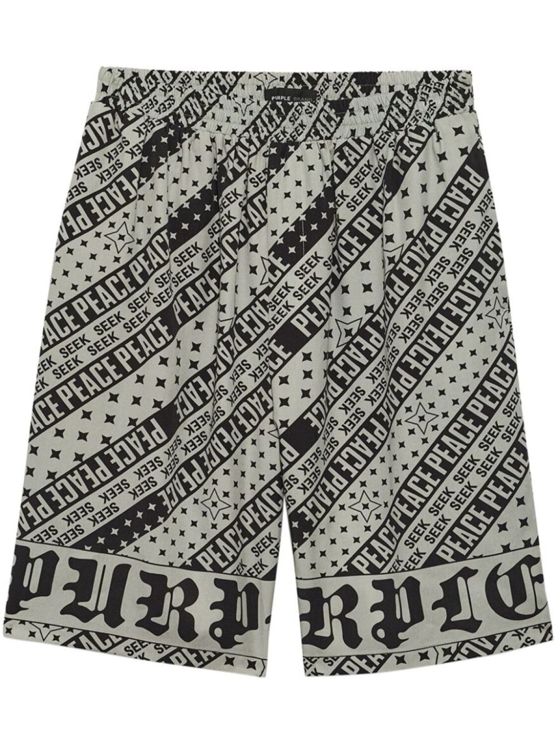 

Purple Brand шорты-бермуды Flag Bandana, серый