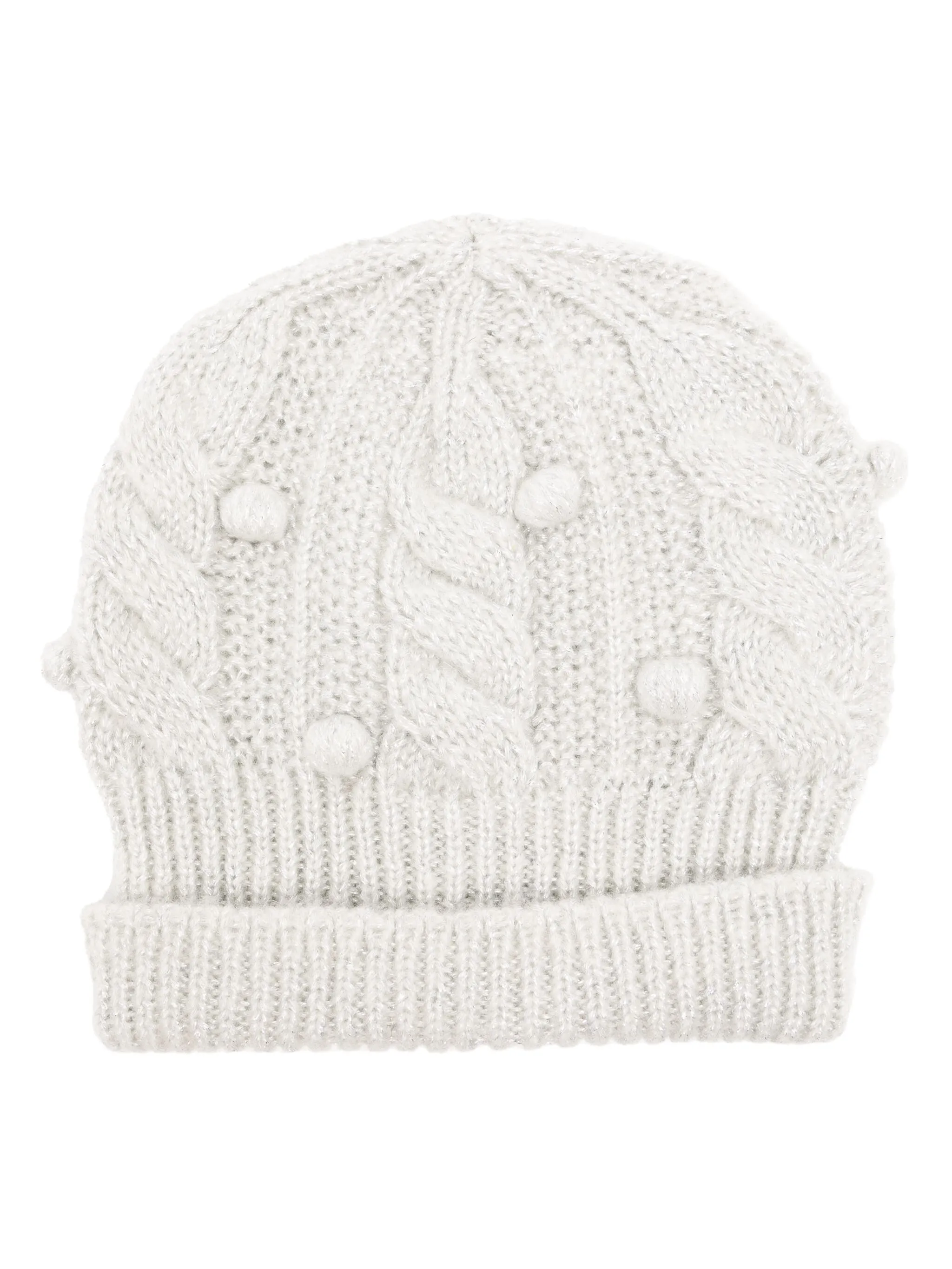 

Шапка бини фактурной вязки с блестками Onefifteen, серый