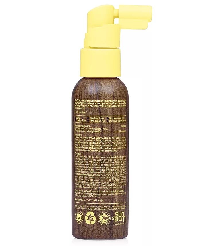 Scalp & Hair Mist Солнцезащитный спрей SPF 30, 2 унции Sun Bum — фото 2