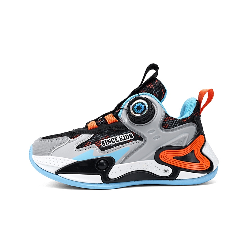 

Противоскользящие и износостойкие дышащие детские баскетбольные кроссовки YUZHAOLIN, черный/оранжевый
