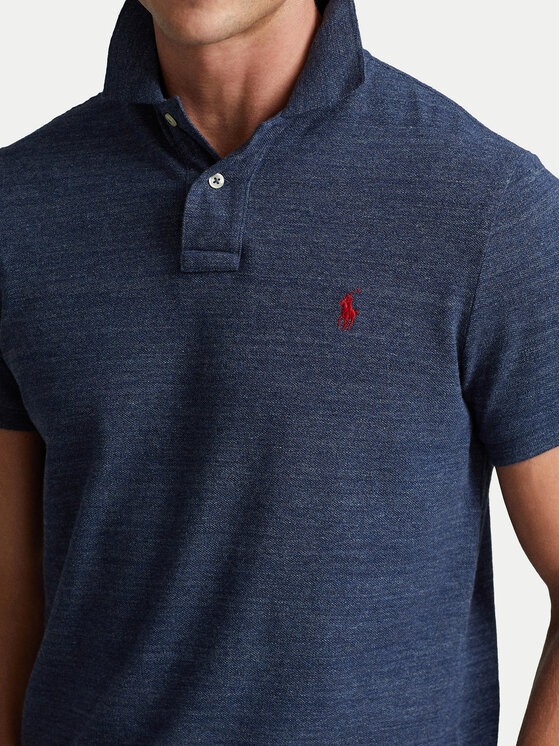 Поло slim fit 710548797012 Polo Ralph Lauren, синий — фото 4
