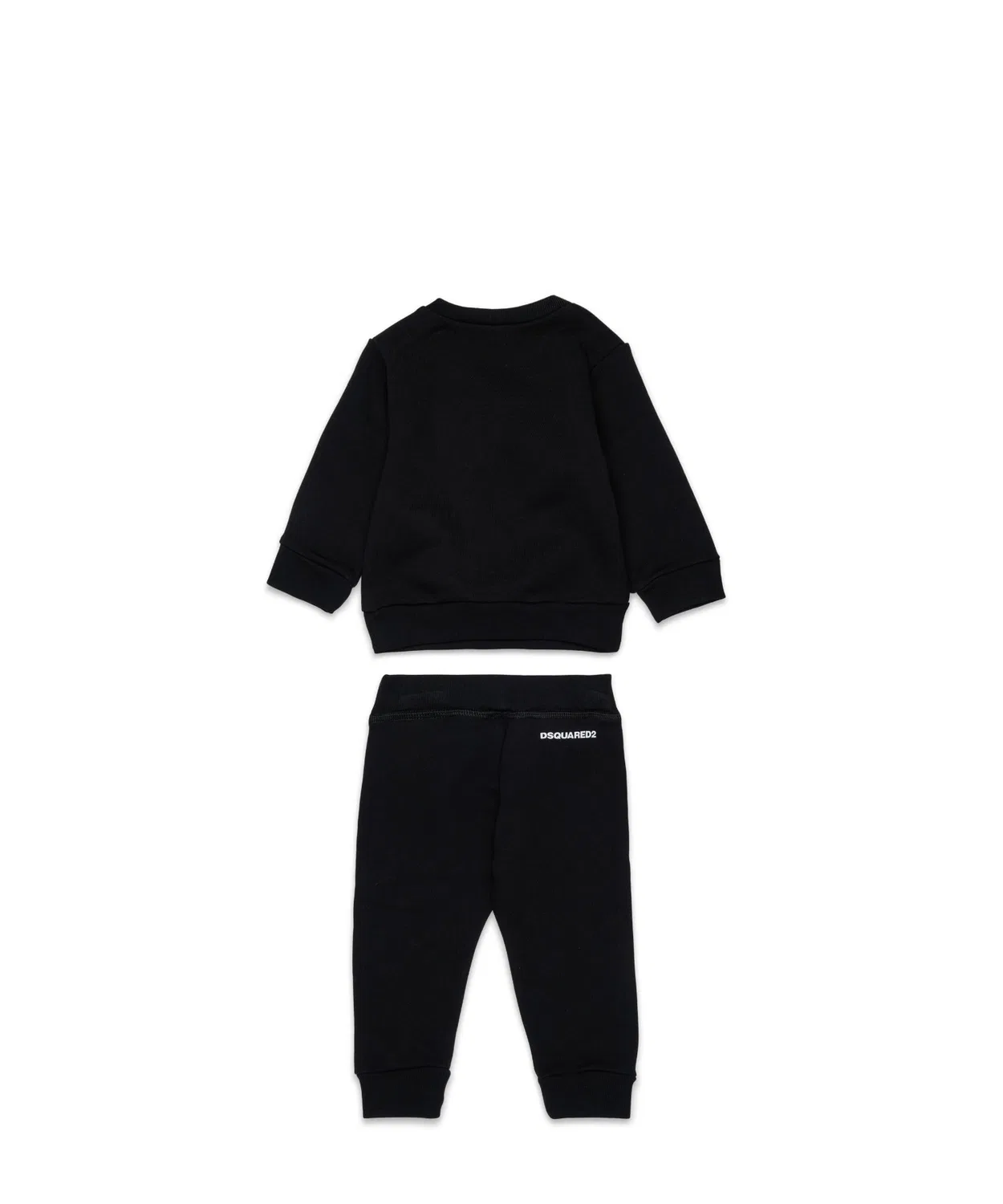 Детский костюм-свитшот DSQUARED KID из хлопка, черный — фото 2