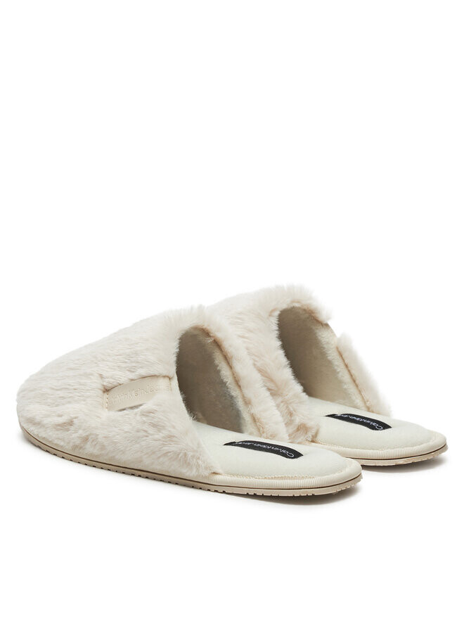 Домашние тапочки Calvin Klein Jeans Hotel Slipper Fur After Glow YW0YW01593, экрю — фото 3