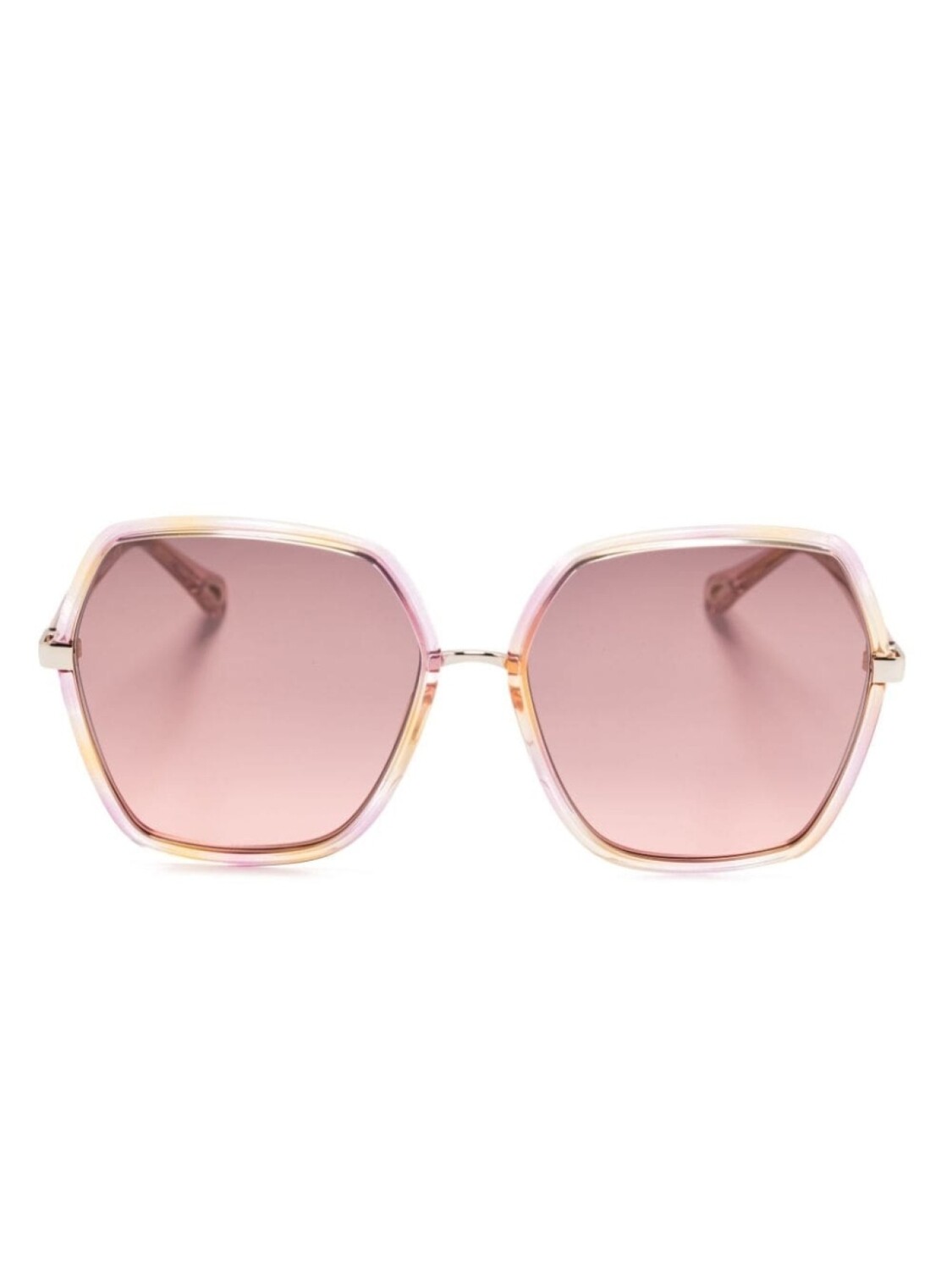 

Chloé Eyewear солнцезащитные очки в массивной оправе, золотой