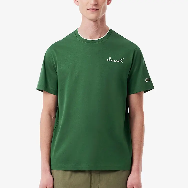 Футболка Lacoste, мужская, с логотипом крокодила, крокодилово-зеленый — фото 4
