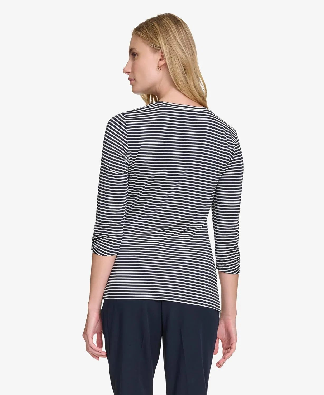 Блуза с twist-элементом, Knit Twist Top, Tommy Hilfiger, темно-синий/слоновая кость — фото 4