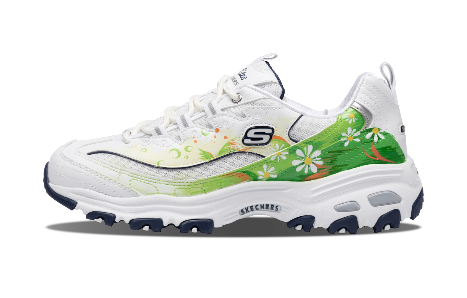

Кроссовки Skechers D"Lites 1.0 Chunky Sneakers Women's Low-top White/green, светло-зеленый
