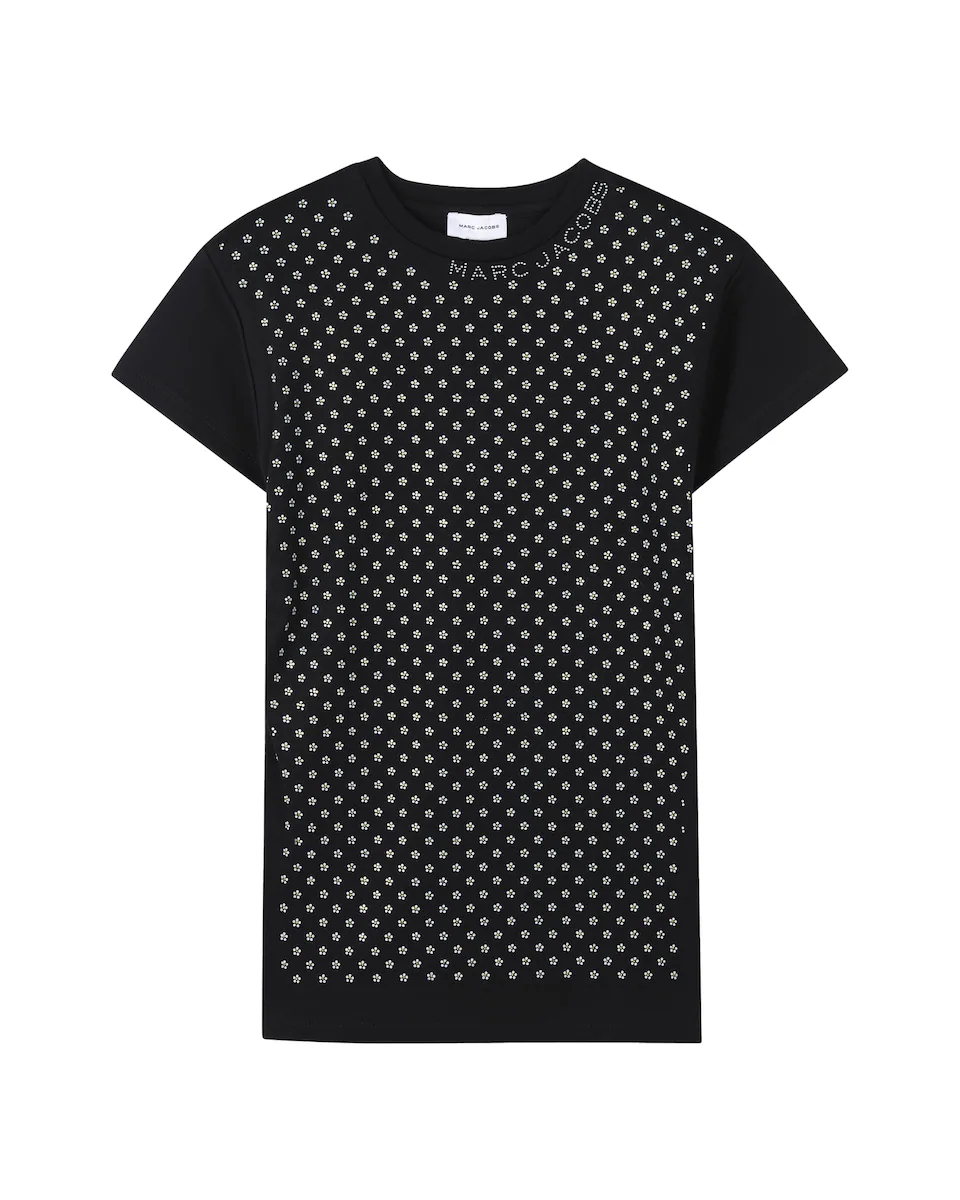 

Черное хлопковое платье для девочки Marc Jacobs, черный