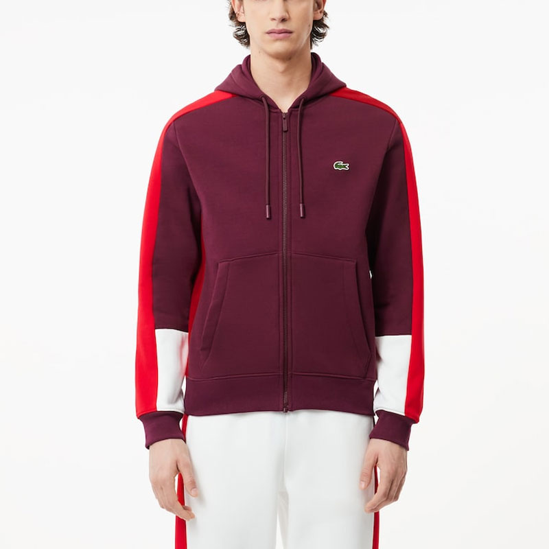 Свитшот мужской бордовый/красный LACOSTE, бордовый/красный/белый — фото 3