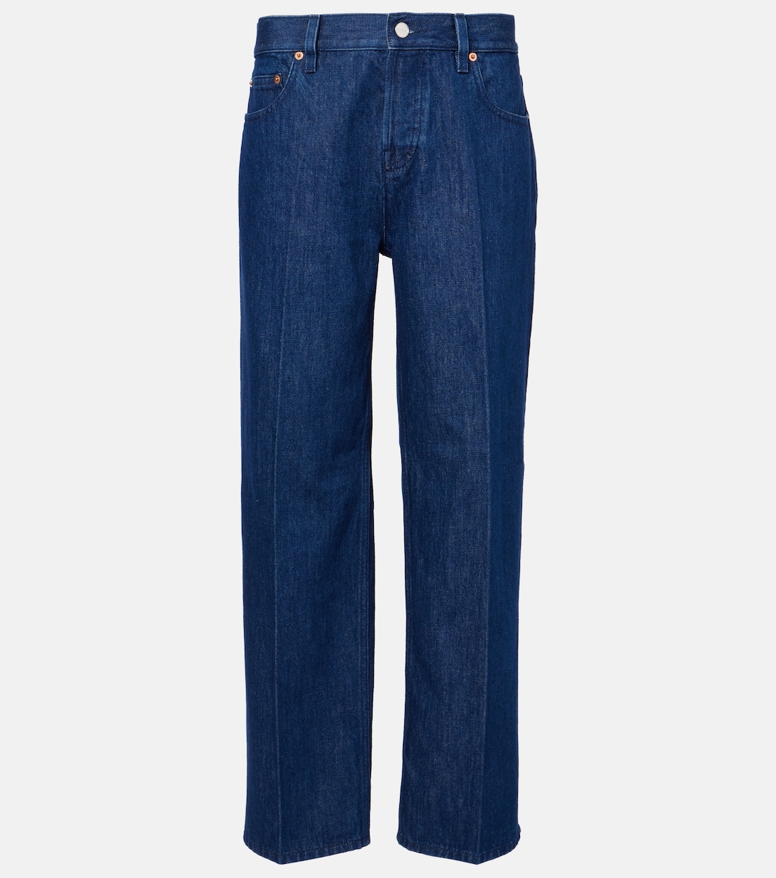 

Прямые джинсы с кожаными вставками Gucci, Dark Blue