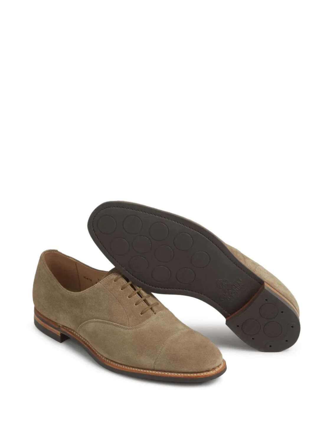 Замшевые туфли-оксфорды Crockett & Jones, нейтральный — фото 4