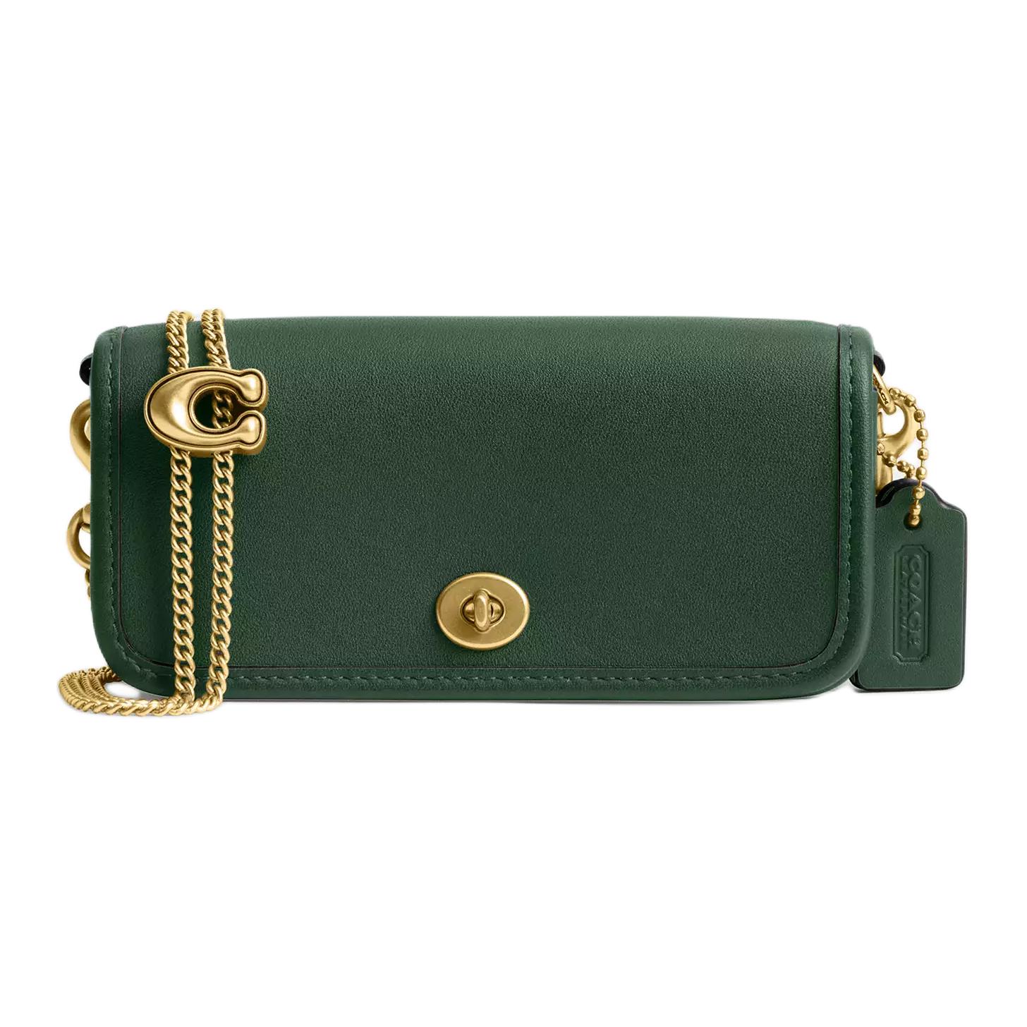 

COACH Кожаная поясная сумка мини women's hunter green