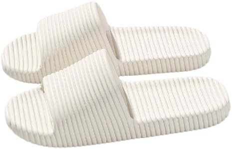 

Тапочки Cloud Shower для ванной с противоскользящей подошвой, открытым носком, супер мягкие и удобные, с толстой подошвой, для дома, надувные шлепанцы для использования внутри и снаружи, платформенные сандалии Bydzkj, белый