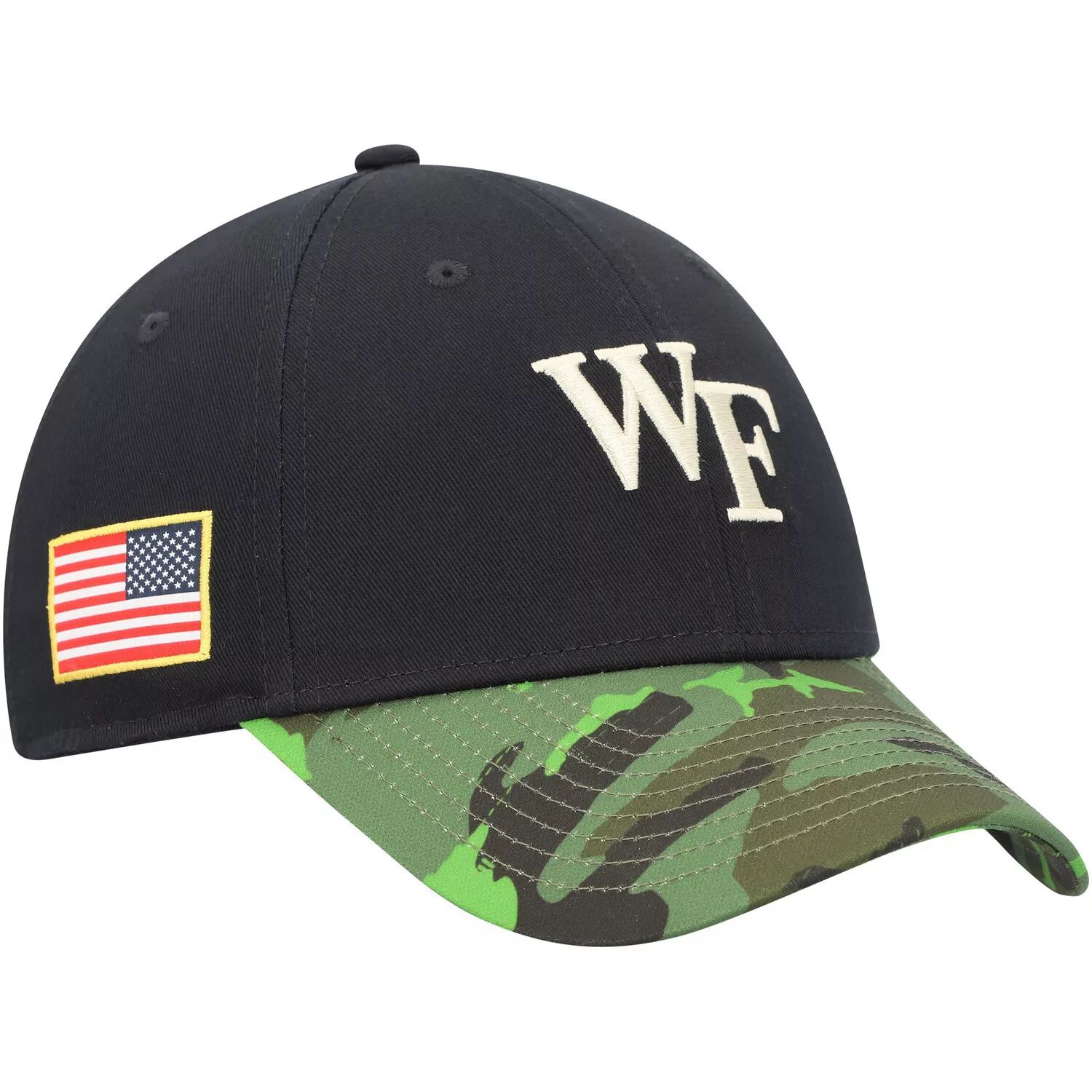 

Мужская регулируемая шапка Nike Wake Forest Demon Deacons Veterans Day 2Tone Legacy91, черная/камуфляжная