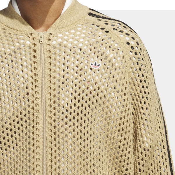 Куртка x clot fw24 вязаная крючком спортивная куртка азиатские размеры Adidas, коричневый — фото 4