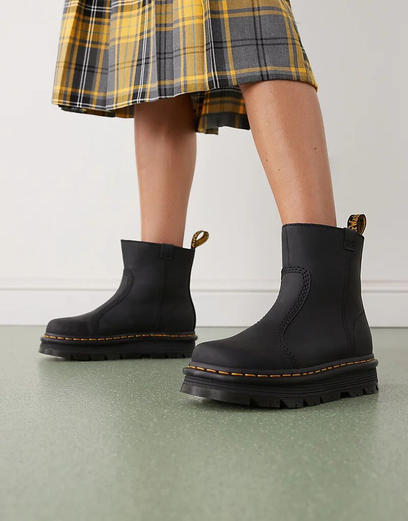 Ботинки Dr Martens ZebZag Rigger черного цвета