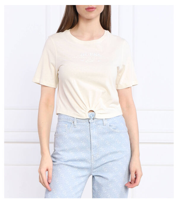 

Футболка ss rn пирсинг Cropped fit Guess Jeans, экрю
