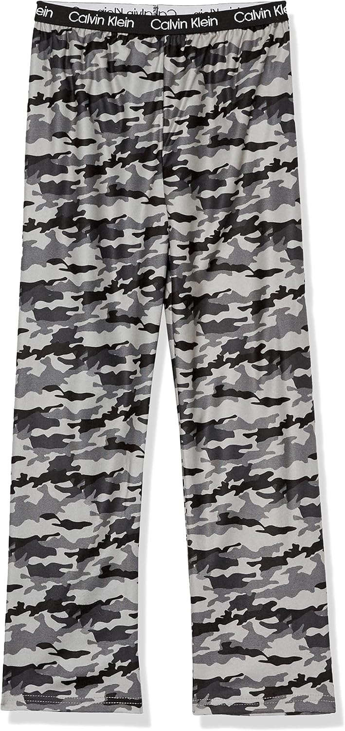 

Пижамный комплект Calvin Klein для мальчиков из супермягкой ткани с микроначесом, Grey/Black Camo