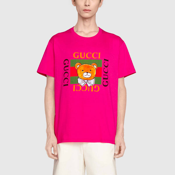 Футболка kai x crossover ss21 loose round neck short sleeve purple red Gucci, красный — фото 4